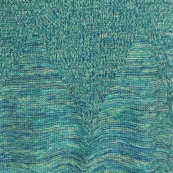 Vintage Henri Bendel Green Blue Cotton Knit Mini Midi Dress RARE Sz 9/10 A Line - Picture 4 of 5